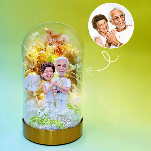 Eternal Series - Flowers Arch, Custom Bobbleheads, Custom Wedding Gift, Custom Anniversary Gift, Memorable Gift