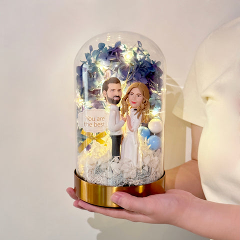 Eternal Series - Flowers Arch, Custom Bobbleheads, Birthday Gift for Her, Valentine Gift, Memorable Gift