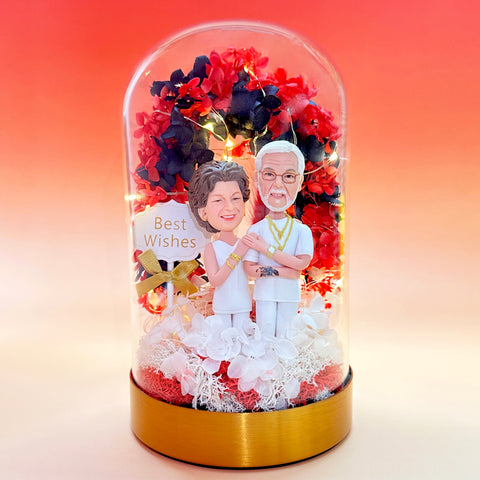 DOMEDOLL - Flowers Arch, Custom Bobbleheads, Birthday Gift for Her, Best Valentine Gift
