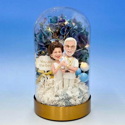 DOMEDOLL - Flowers Arch, Custom Bobbleheads, Birthday Gift for Her, Valentine Gift, Memorable Gift