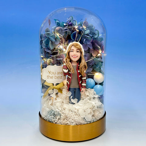 DOMEDOLL - Flowers Arch, Custom Bobbleheads, Birthday Gift for Her, Valentine Gift, Memorable Gift