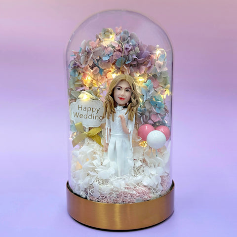 DOMEDOLL - Flowers Arch, Custom Bobbleheads, Custom Wedding Gift for Bride, Christmas Gift, Memorable Gift